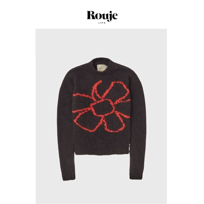 【现货】Rouje Life秋冬西班牙风格羊毛混纺钩编花朵针织毛衣女