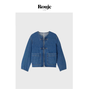外套25秋季 Life巴黎新中式 Rouje 复古盘扣牛仔夹克 现货