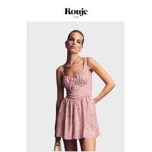 法式reformation连衣裙辣妹穿搭显瘦修身吊带碎花独特绝美小裙子