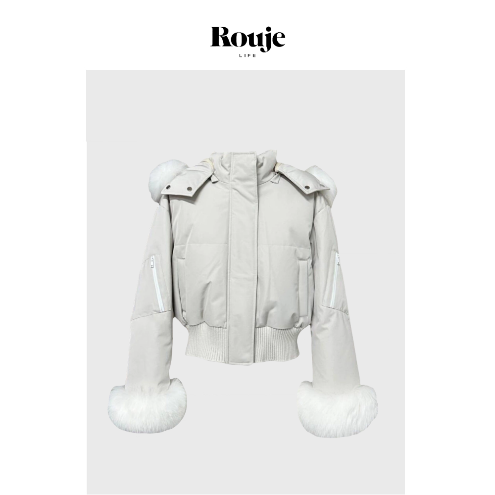 【现货】Rouje Life羽绒服高级感保暖白鸭绒短款面包服外套加厚
