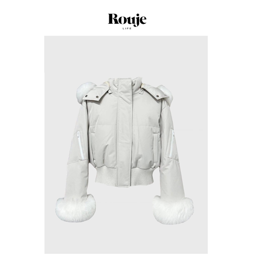 【现货】Rouje Life羽绒服高级感保暖白鸭绒短款面包服外套加厚