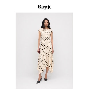 【现货】Rouje Life迷人！美国波点长裙春季复古立体剪裁连衣裙