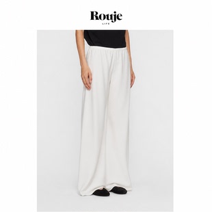【现货】Rouje Life高端麻料阔腿裤女夏季薄款苎麻白色裤子