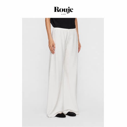 【现货】Rouje Life高端麻料阔腿裤女夏季薄款苎麻白色裤子