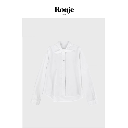 【现货】Rouje Life买手店限定设计师衬衫春季飞马刺绣蝴蝶结衬衣