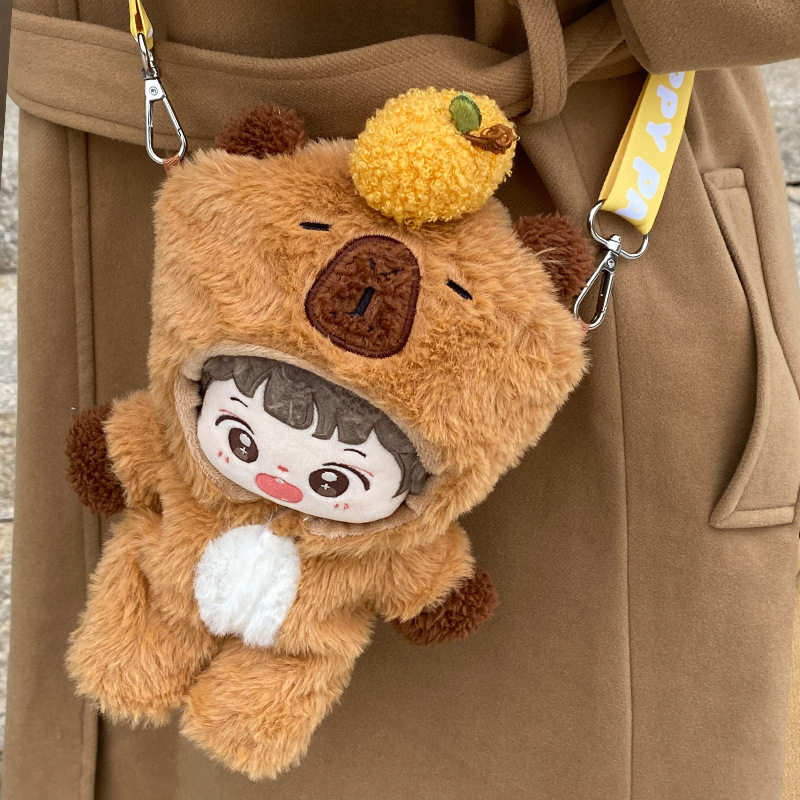 卡皮巴拉连体娃衣15 20cm棉花娃娃衣背后有袢子可挂背带