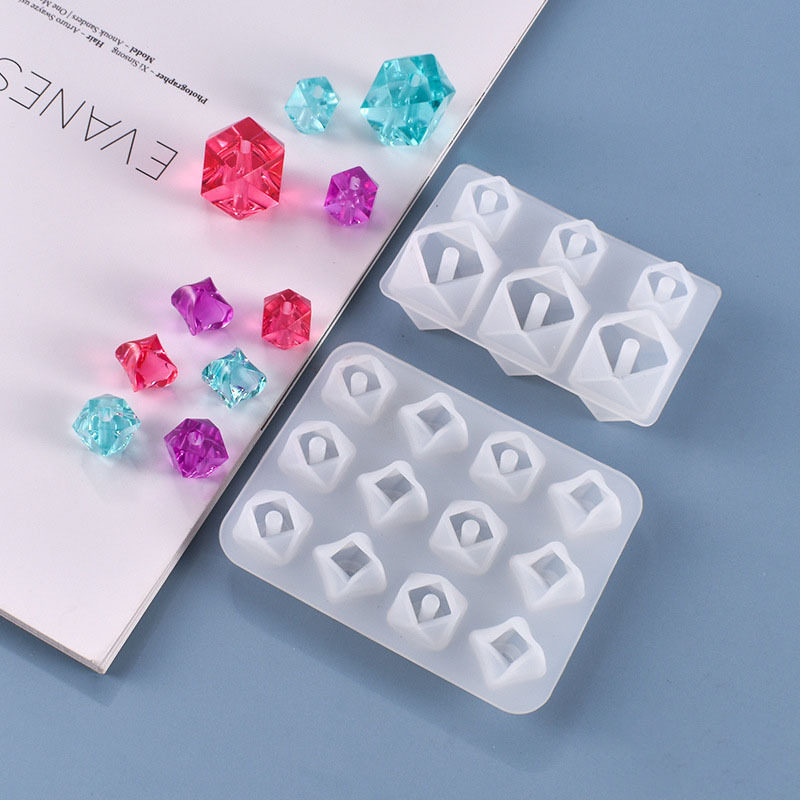 diy水晶滴胶手串珠子模具切面弧