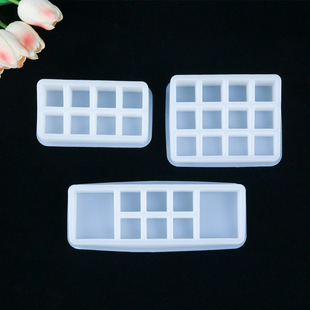 水晶AB树脂滴胶手工8格正方硅胶模具干花冰块巧克力石膏香薰模具