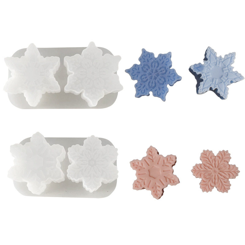 diy二连六角雪花钥匙扣滴胶模具