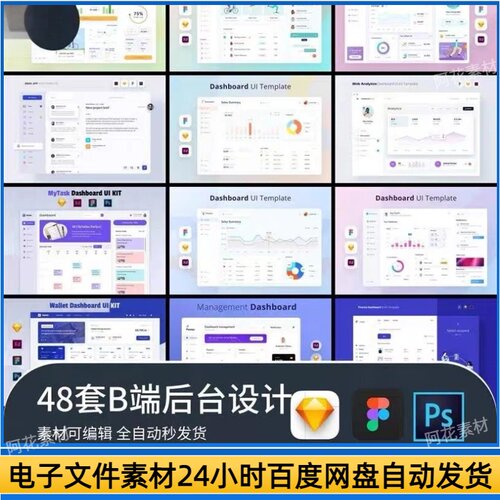 高质量B端后台PC管理数据项目UI界面设计作品集psd素材