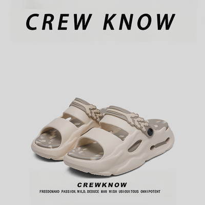 【CREW KNOW鞋履】青年运动休闲防滑夏季户外休闲白色纯色透气EVA