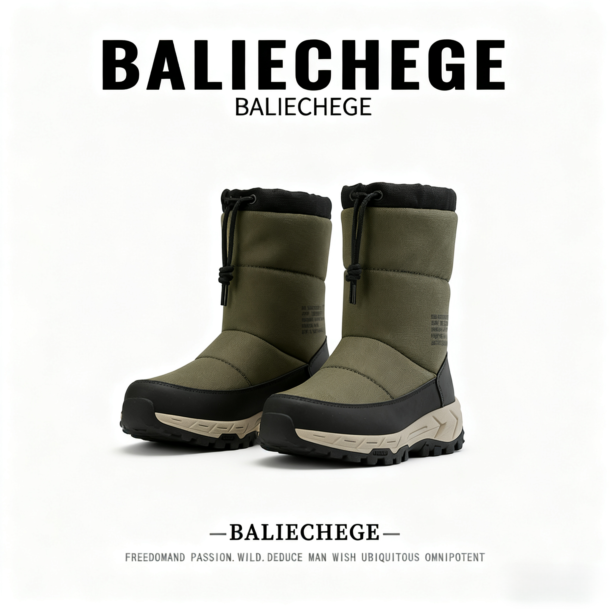 【法国BALIECHEGE专柜】时尚户外短筒防滑雪地靴冬季男士保暖轻便