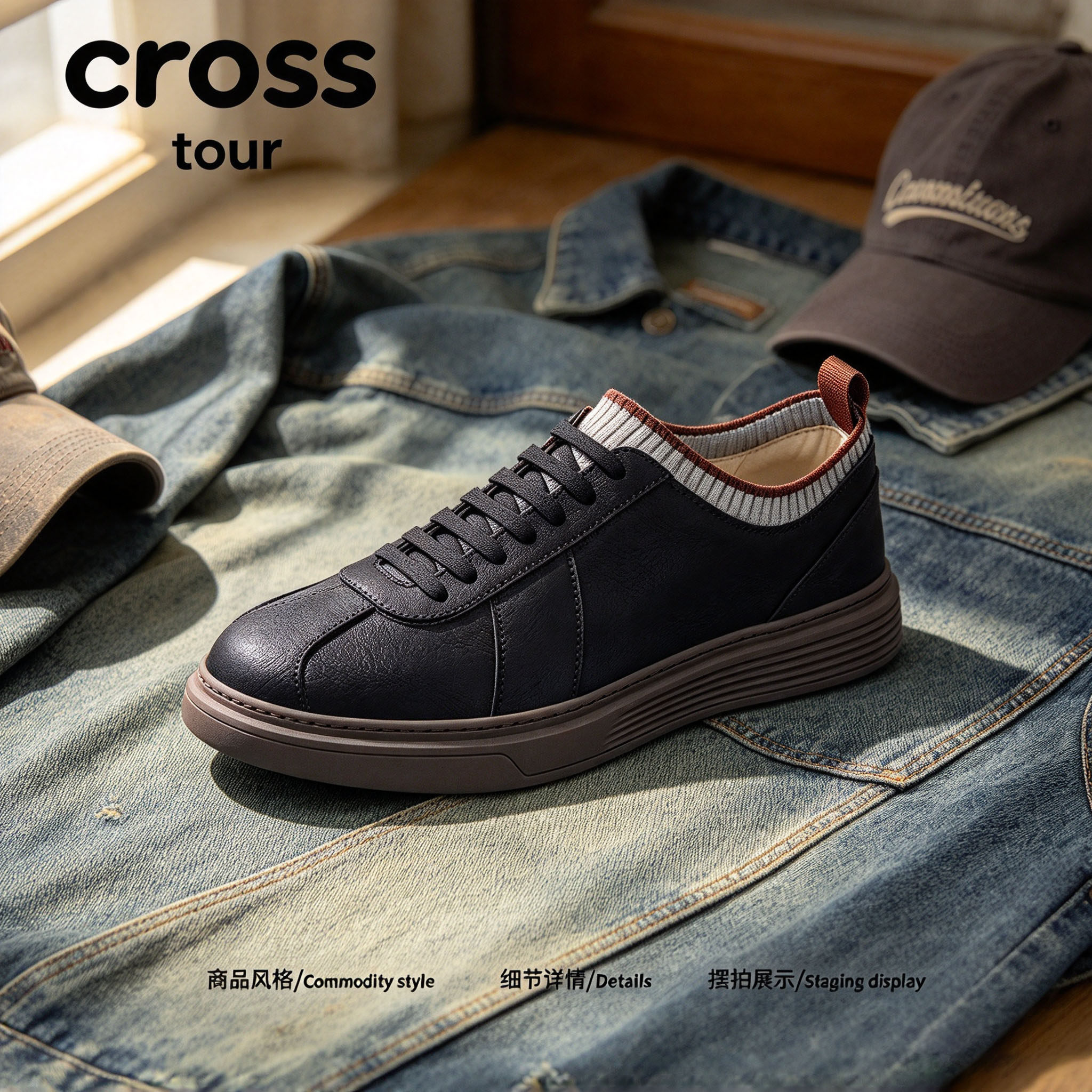 【雅构随性】Cross tour复古简约厚底休闲板鞋面透气舒适低帮潮鞋