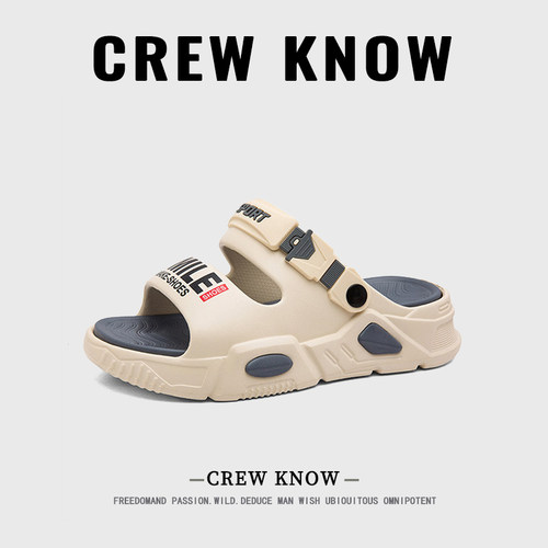 【CREW KNOW鞋履】2026夏季新款沙滩凉鞋男款户外厚底休闲
