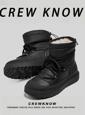 【法国CREW KNOW专柜】棉内里2025年冬季短筒雪地靴保暖防寒加厚