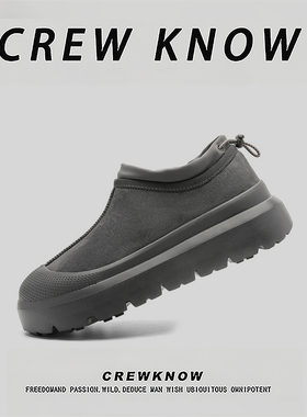 【法国CREW KNOW专柜】棉靴2025年冬季短筒深灰色雪地靴户外休闲