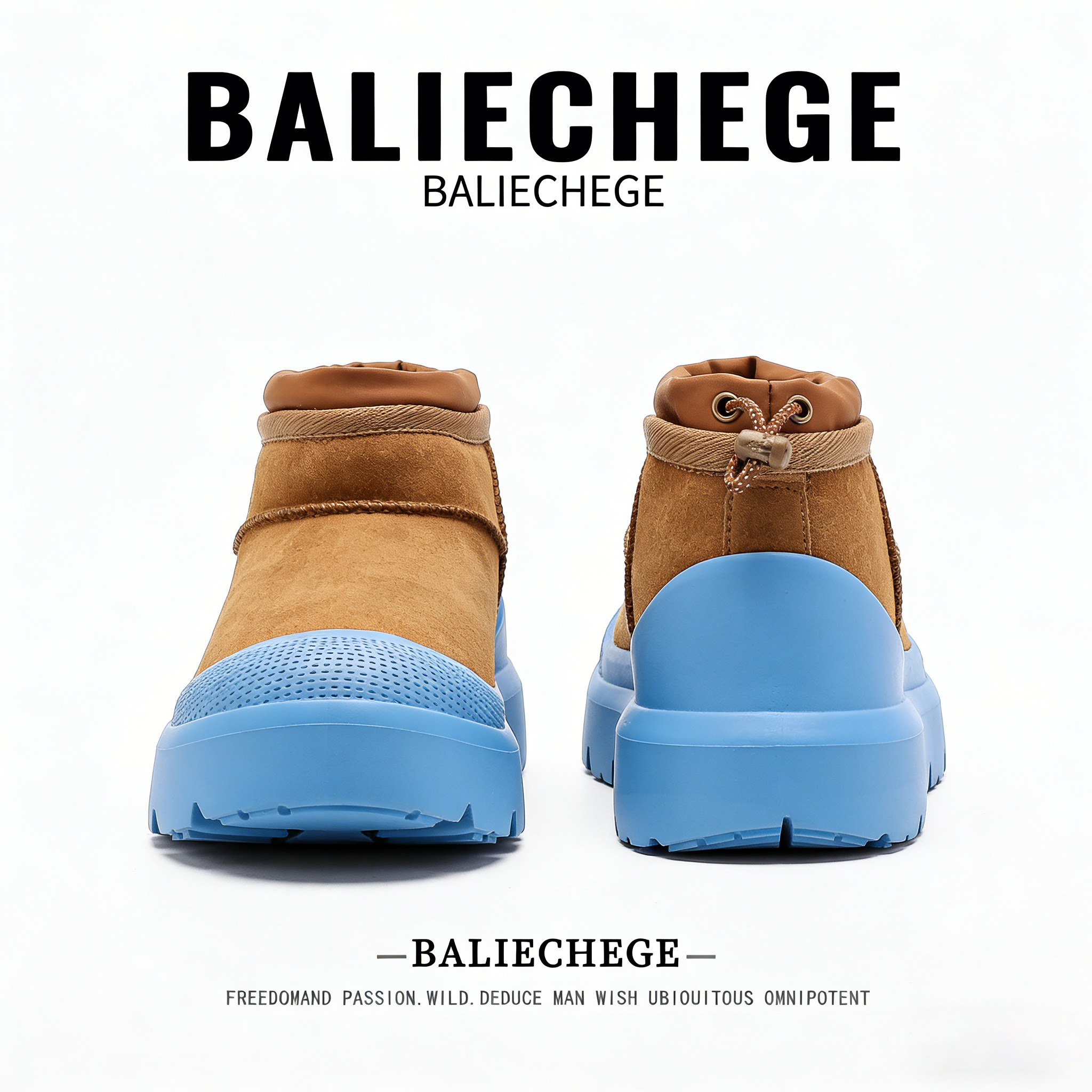 【法国BALIECHEGE专柜】2025年冬季时尚潮流短筒雪地靴合成革棉靴