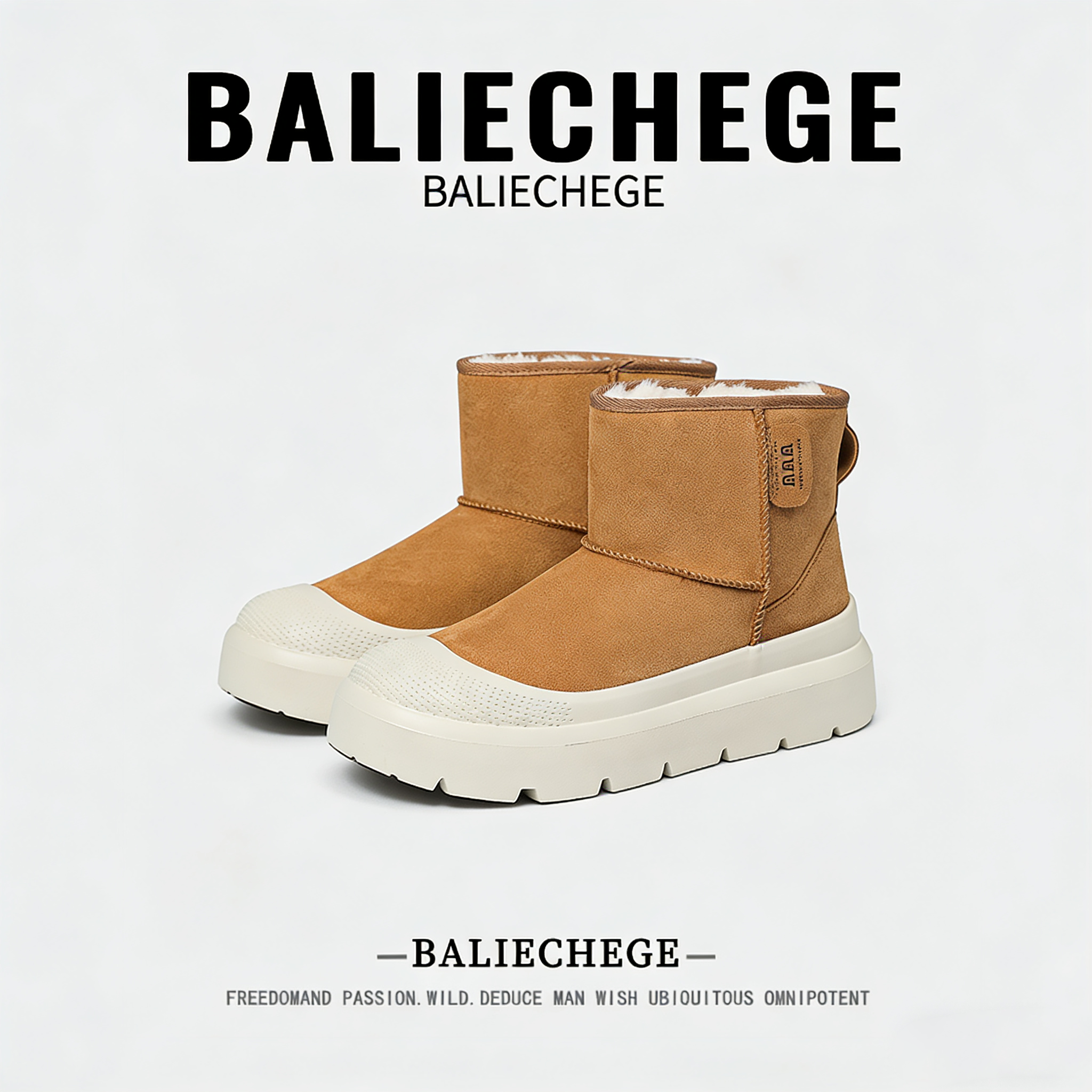 【法国BALIECHEGE专柜】休闲加绒雪地靴防滑保暖2025新款冬季厚底