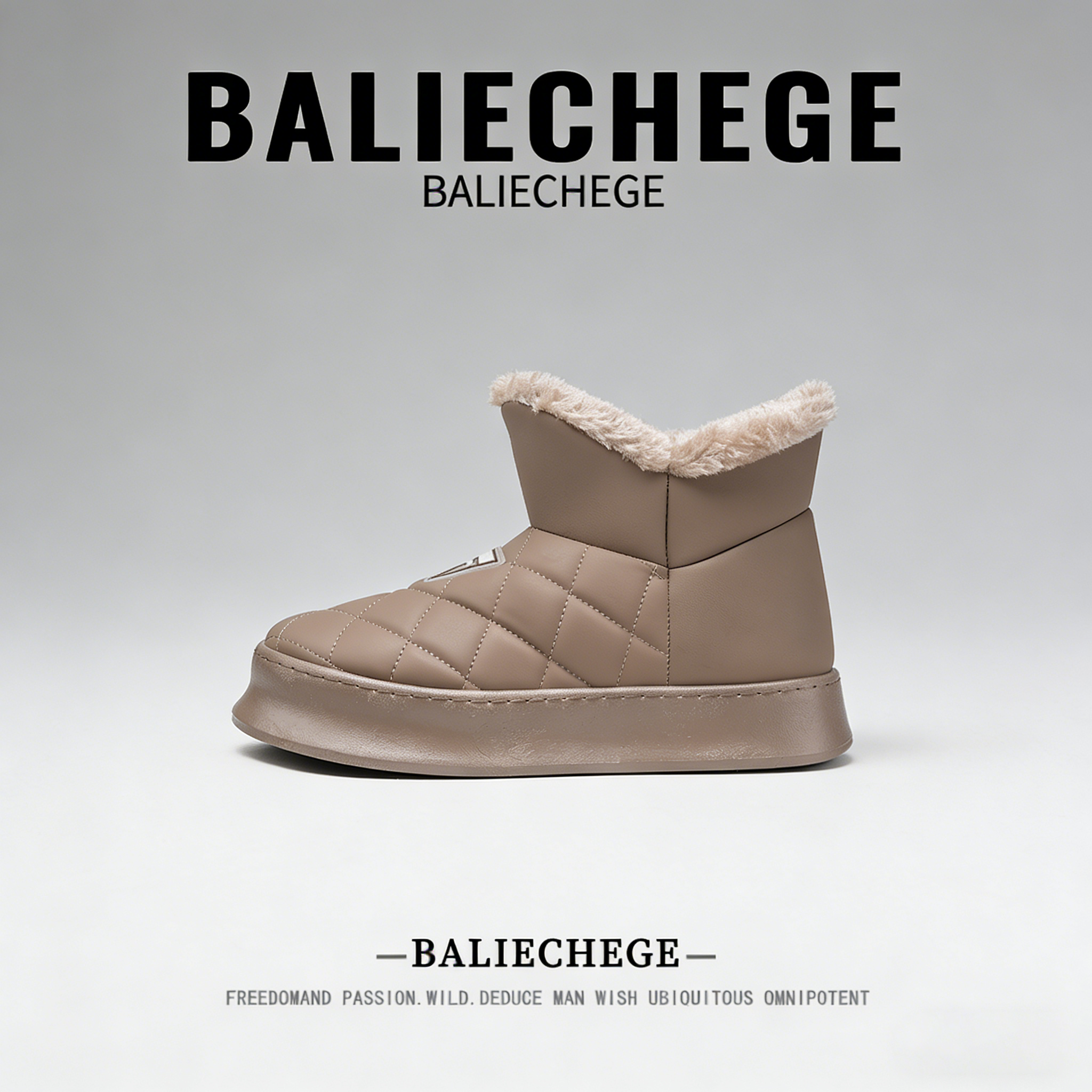 【法国BALIECHEGE专柜】男鞋中帮户外鞋加绒雪地靴短靴时尚潮流