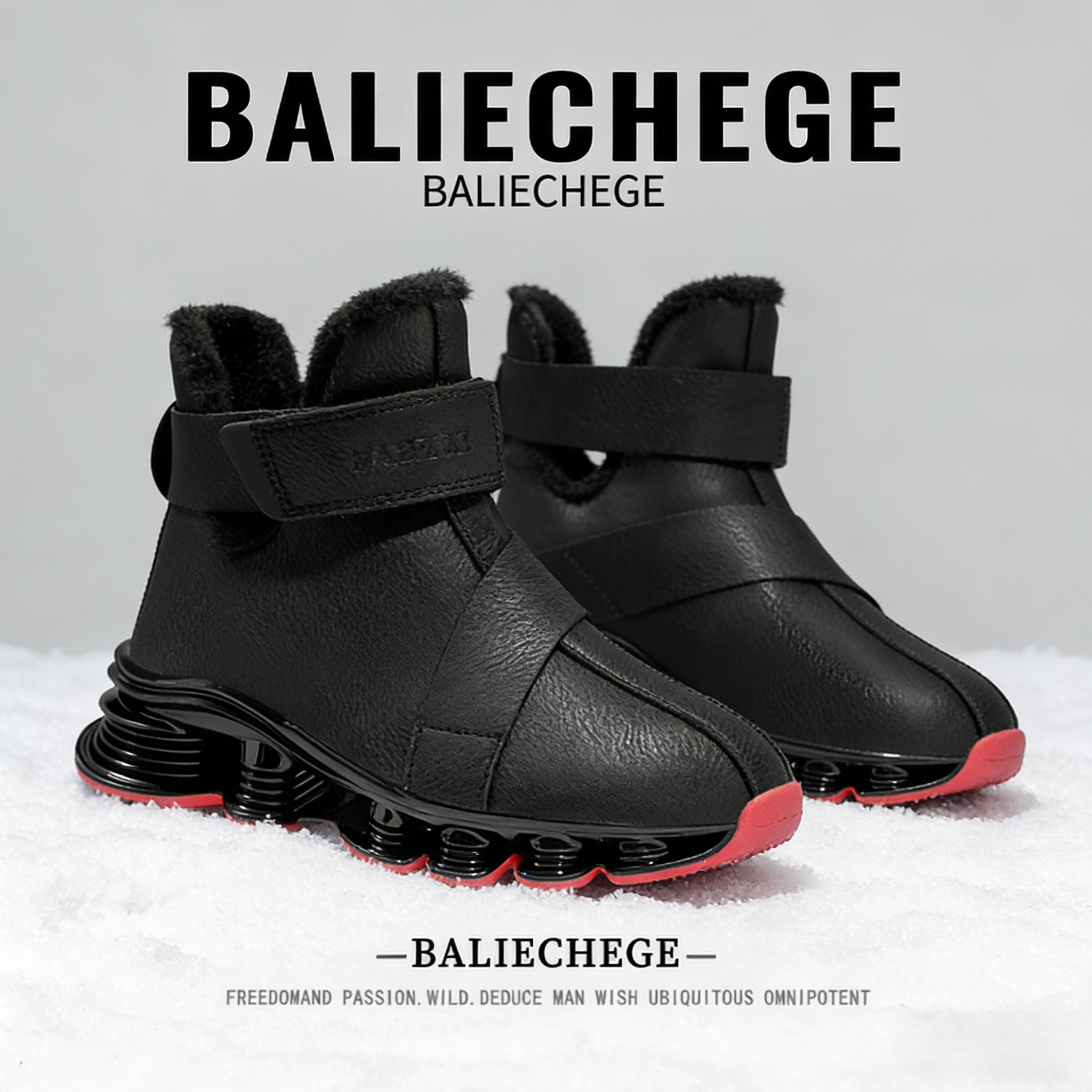 【法国BALIECHEGE专柜】男鞋2025年冬季短筒防寒雪地靴户外休闲棉