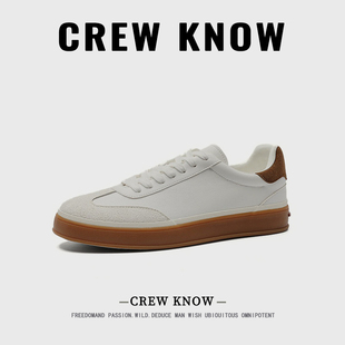 2026春季 KNOW男鞋 法国CREW 休闲耐磨 老钱风低帮板鞋 男款 新款