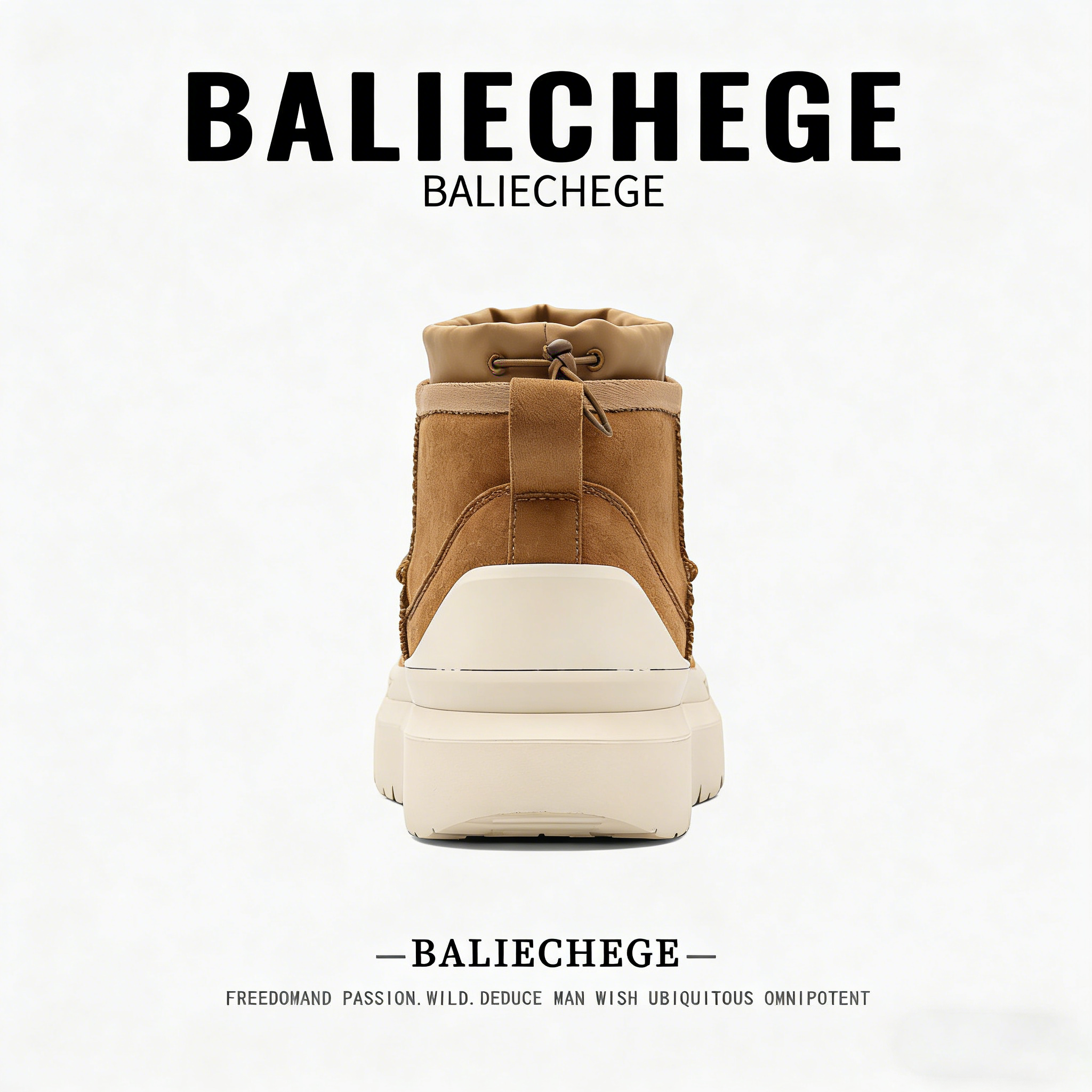 【法国BALIECHEGE专柜】2025年冬季时尚短筒防滑雪地靴里保暖鞋男