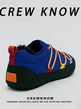 【法国CREW KNOW专柜】冬季棉内里短筒雪地靴户外鞋时尚蓝色保暖