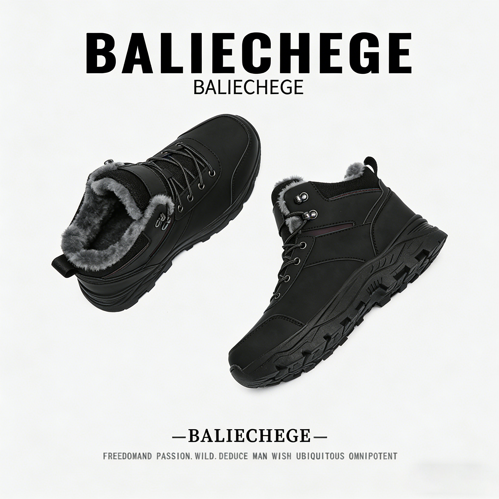 【法国BALIECHEGE专柜】棉内里短筒雪地靴2025新款冬季黑色保暖鞋