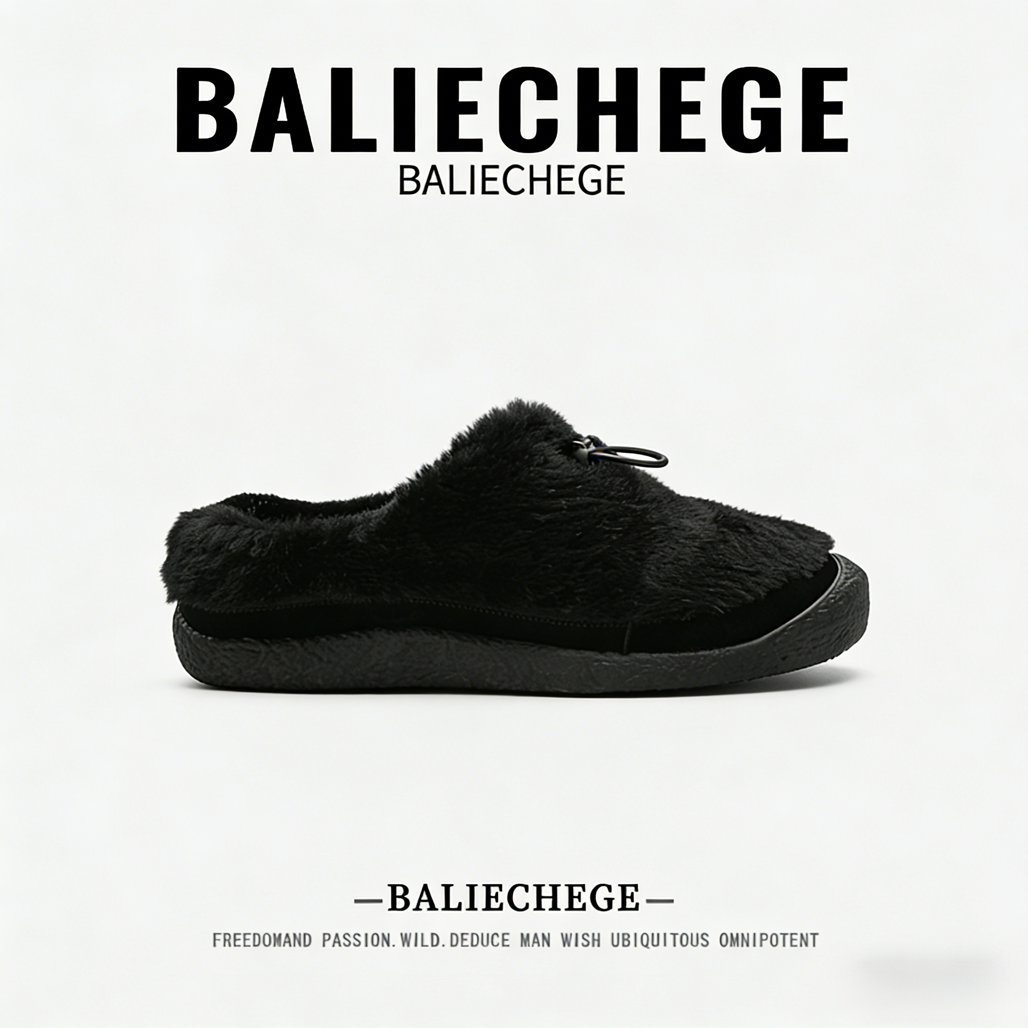 【法国BALIECHEGE专柜】男鞋2025年冬季短筒防滑雪地靴黑色保暖