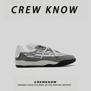 时尚 灰色系带轻便 CREW 男鞋 潮鞋 休闲鞋 德训鞋 KNOW时尚 潮流运动鞋
