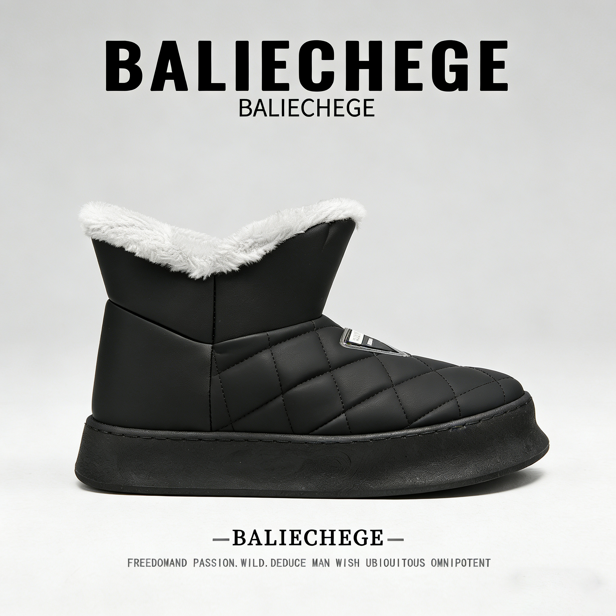 【法国BALIECHEGE专柜】棉内里短筒雪地靴防寒2025新款冬季黑色保
