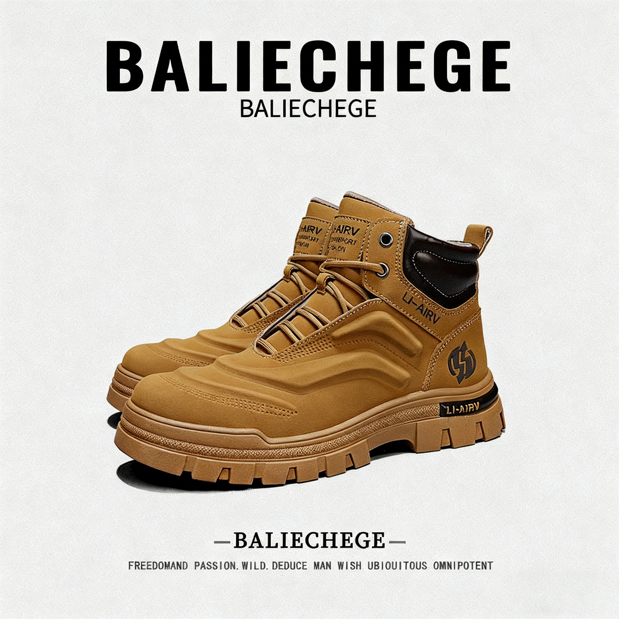 【法国BALIECHEGE专柜】2025秋季新款高帮马丁靴防滑休闲男耐磨