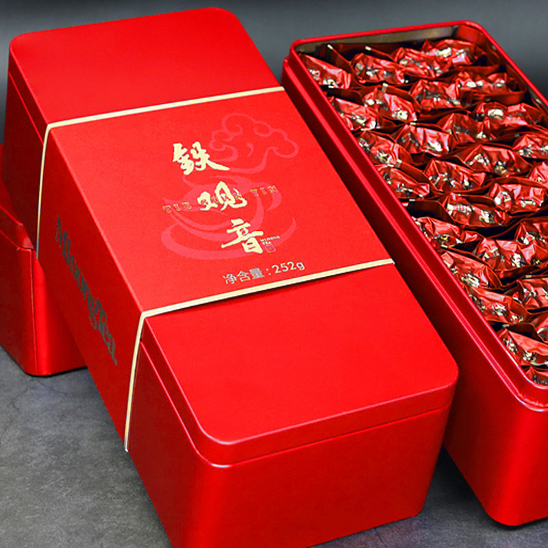 春季新茶精选铁观音清香型乌龙茶兰花香茶叶小泡铁盒装