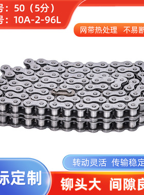 5010A-2-96L双排传动链双排链条锰钢链板淬火双节距滚子链