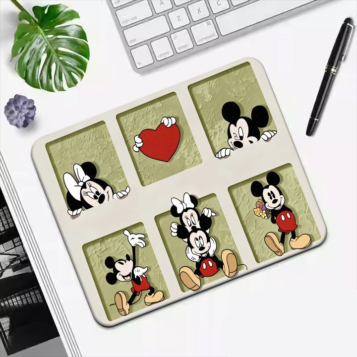 卡通米奇小号鼠标垫男女防滑耐磨软垫办公娱乐加厚电脑桌垫护腕垫
