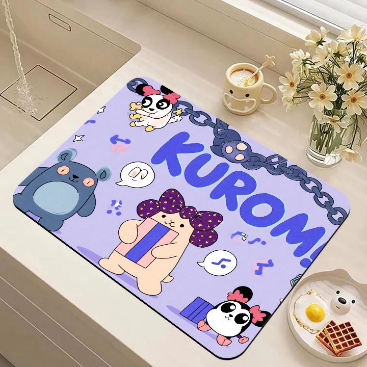 可爱卡通怪兽厨房沥水垫吸水速干垫灶台桌面垫洗碗台桌面垫防滑