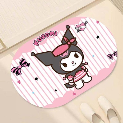 库洛米卡通个性硅藻泥吸水地垫卫生间入户进门浴室防滑门垫地毯