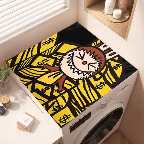 滚筒洗衣机盖垫台面保护垫卡通防晒防水防尘罩冰箱盖布床头柜垫子