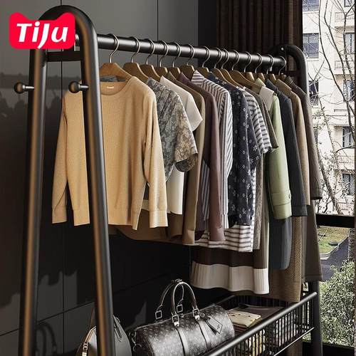 简易衣帽架可移动晾衣架落地室内房间挂衣架子家用卧室衣服收纳架
