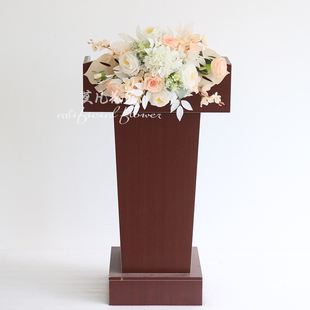 假花仿真花商务讲台花庆典活动会议演讲台发言台装饰下垂挂花绢花