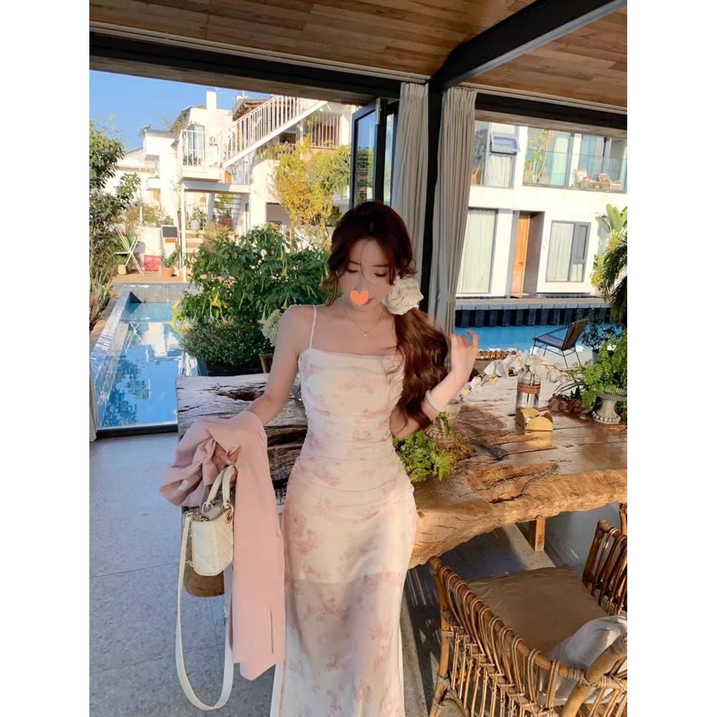 春夏新款法式浪漫粉色碎花吊带连衣裙女夏网纱设计感海边度假长裙,女装/女士精品,大码连衣裙,淘宝优惠券,粉丝福利购,淘宝优惠卷