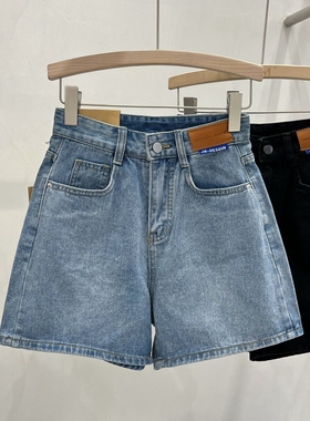 高腰牛仔短裤女夏季大码胖mm薄款适合胯大腿粗宽松a字阔腿热裤潮