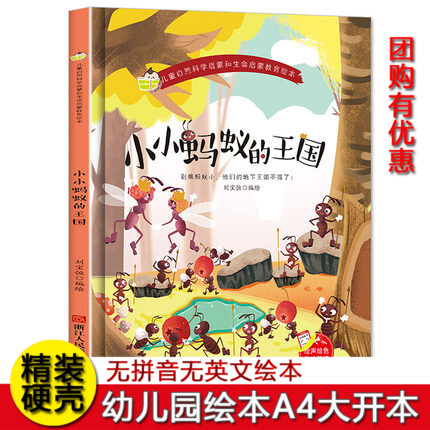 小小蚂蚁的王国 儿童自然科学启蒙和生命启蒙教育精装硬壳硬皮绘本图画书 幼儿园3-6岁亲子共读幼儿关于蚂蚁的绘本故事书