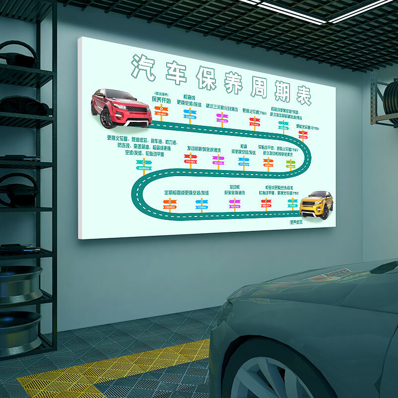 汽车保养店发光灯箱洗车汽修厂美容店装饰门头广告展示卡布软膜布