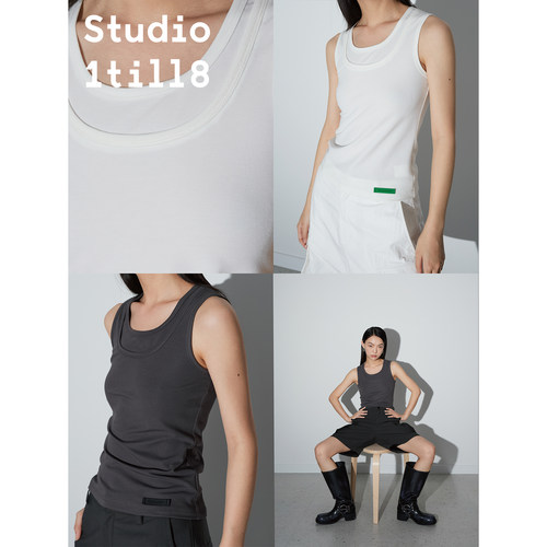 针织背心Studio1till8假两件极简