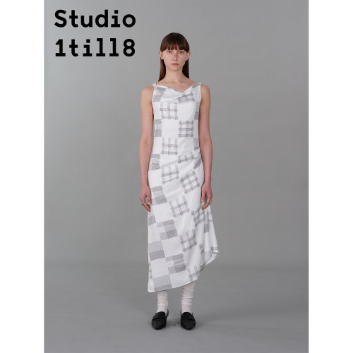 Studio1till8格纹印花连衣裙