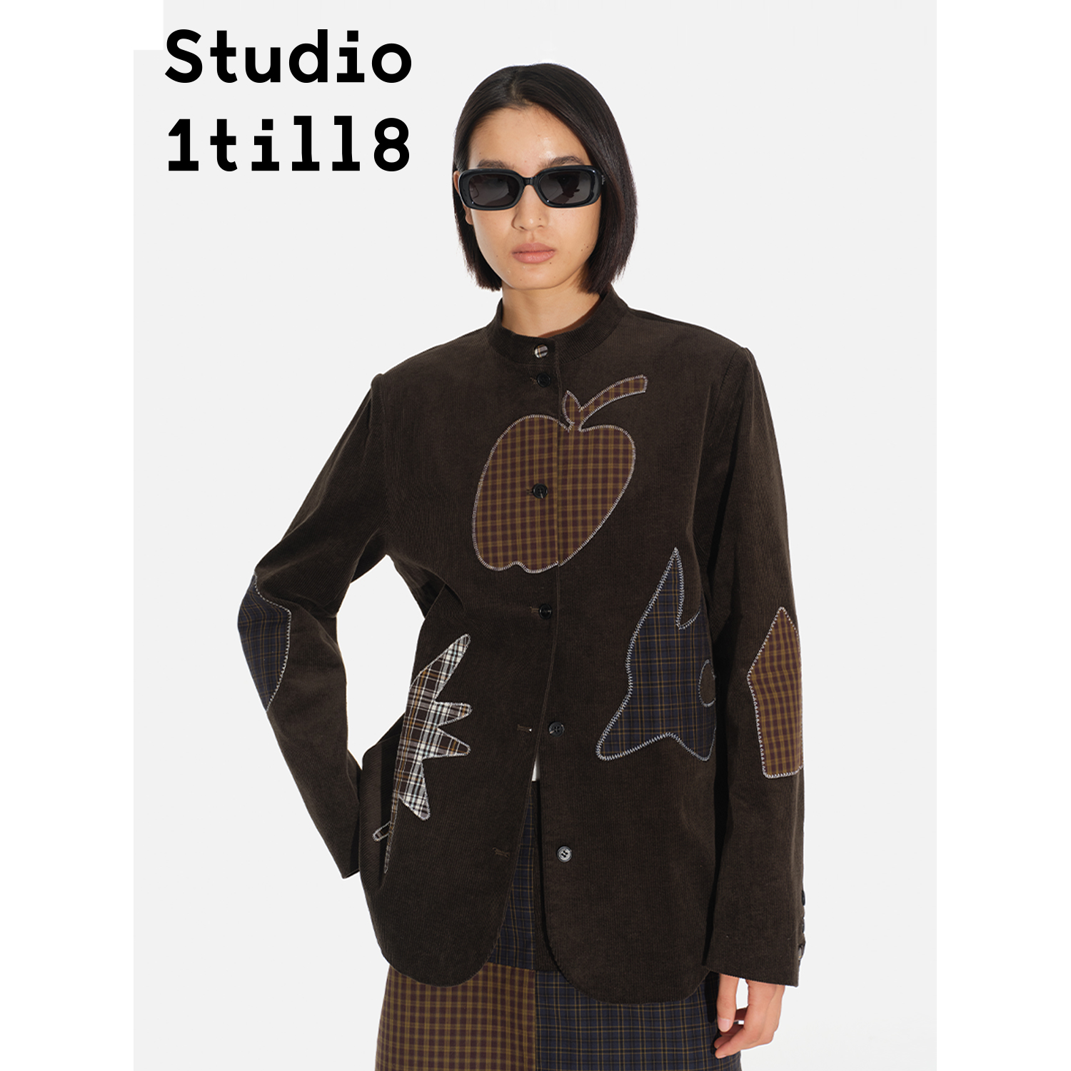 Studio1till8贴布绣立领外套