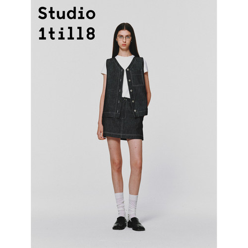 Studio1till8撞色明线工装风套装