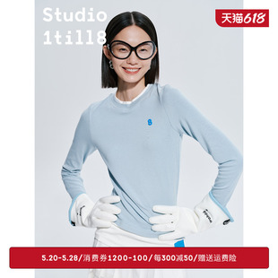 Studio1till8｜文艺松弛感不对称设计假两件拼接紧身T恤打底衫