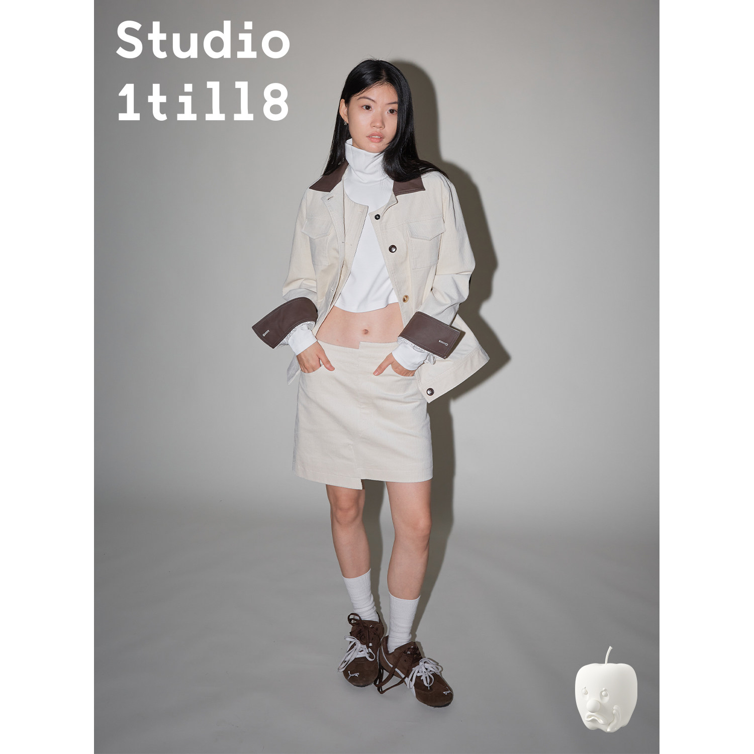 Studio1till8｜灯芯绒口袋工装风秋冬外套撞色宽松复古中性夹克女图片